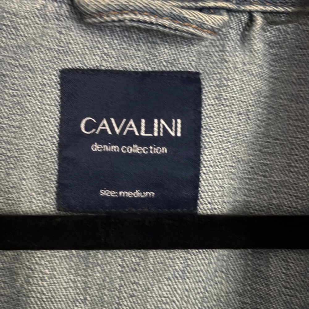 Cavalini Light Blue Distressed Denim Jacket - Picture 4 of 7